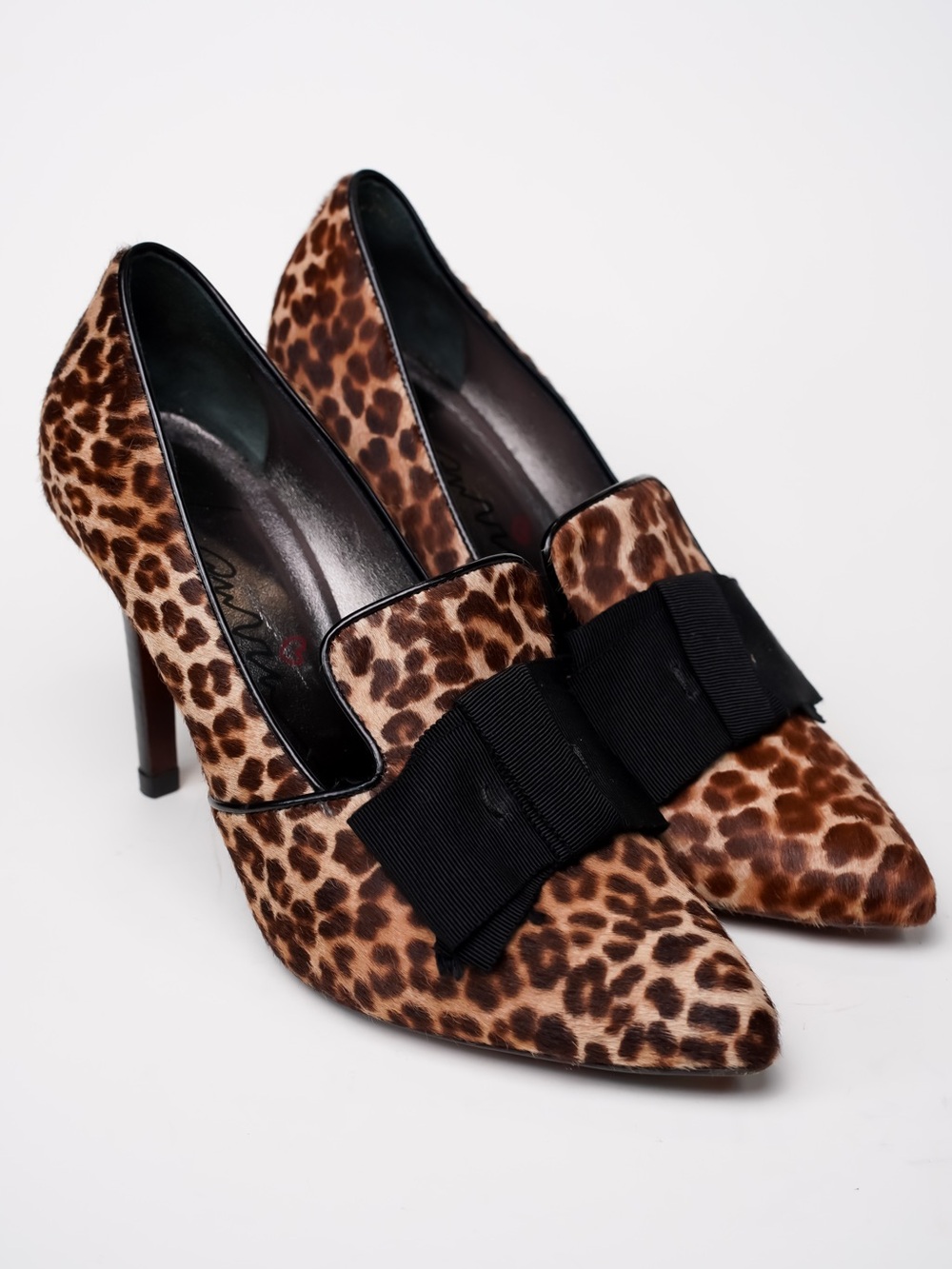 Lanvin Vintage Leopard Pony Hair Bow Pumps Heels 36.5 US 6.5
